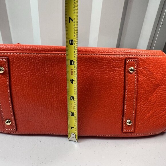 Dooney & Bourke Women Pebble Grain Belvedere Logo Lock Handbag Purse Orange EUC - Picture 5 of 13